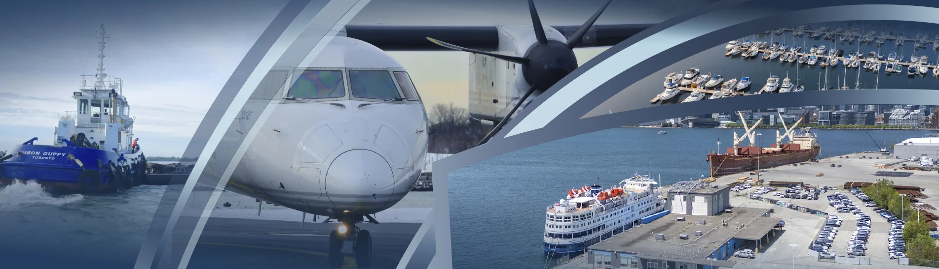 Image of the 4 TPA properties. The port, airport, cruise ships and marina.