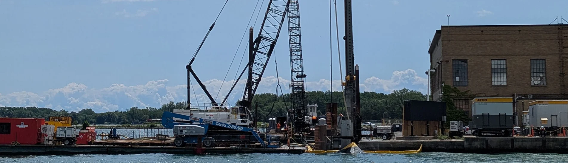 Dockwall construction work