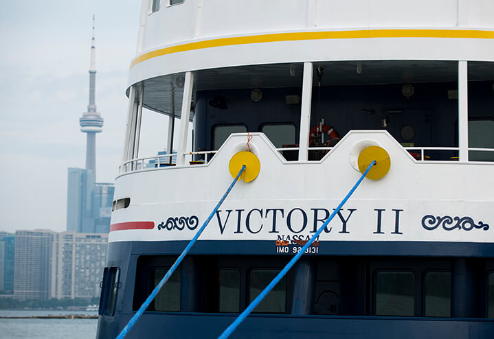 Victory II ship at port